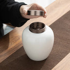 Dehua Jade White Porcelain Tea Canister – Handcrafted Elegance in Pure Porcelain My Store