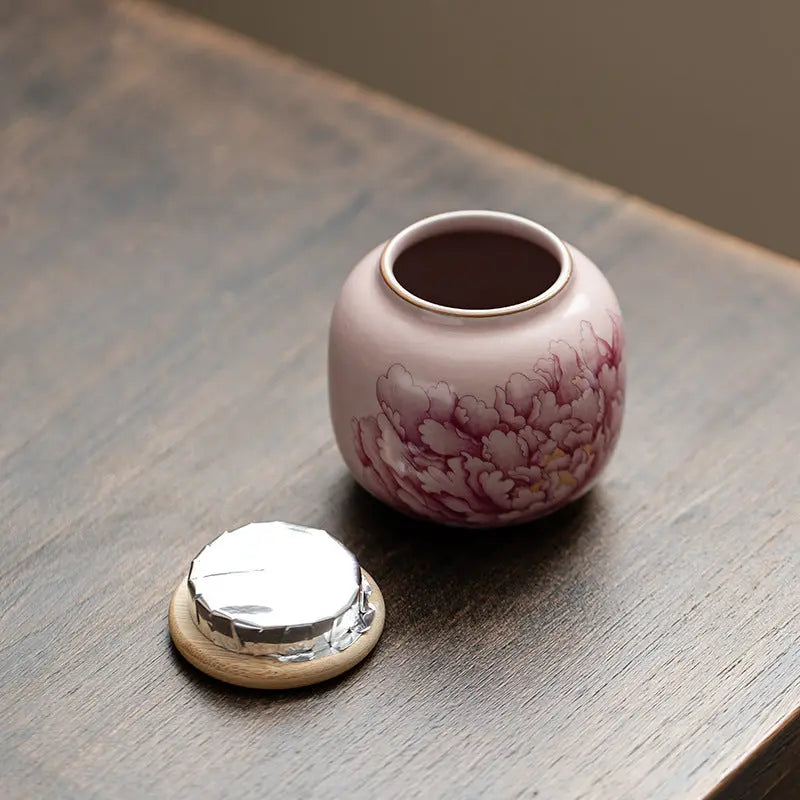Ru Kiln “Peony” Tea Canister – Handcrafted Porcelain My Store