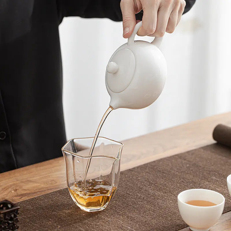 Dehua Jade White Porcelain Teapot – Handmade Elegance in Pure White My Store