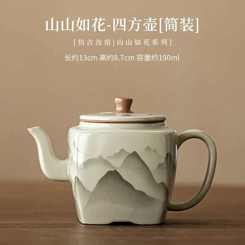 Ru Kiln “Mountains in Bloom” Square Teapot My Store