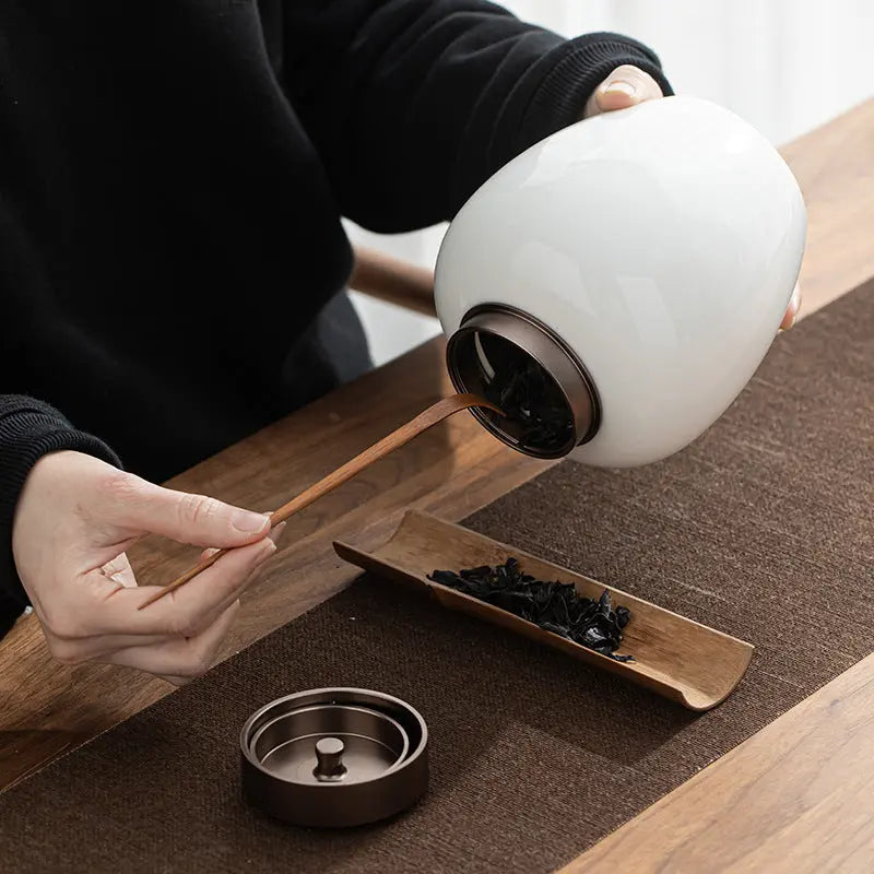 Dehua Jade White Porcelain Tea Canister – Handcrafted Elegance in Pure Porcelain My Store