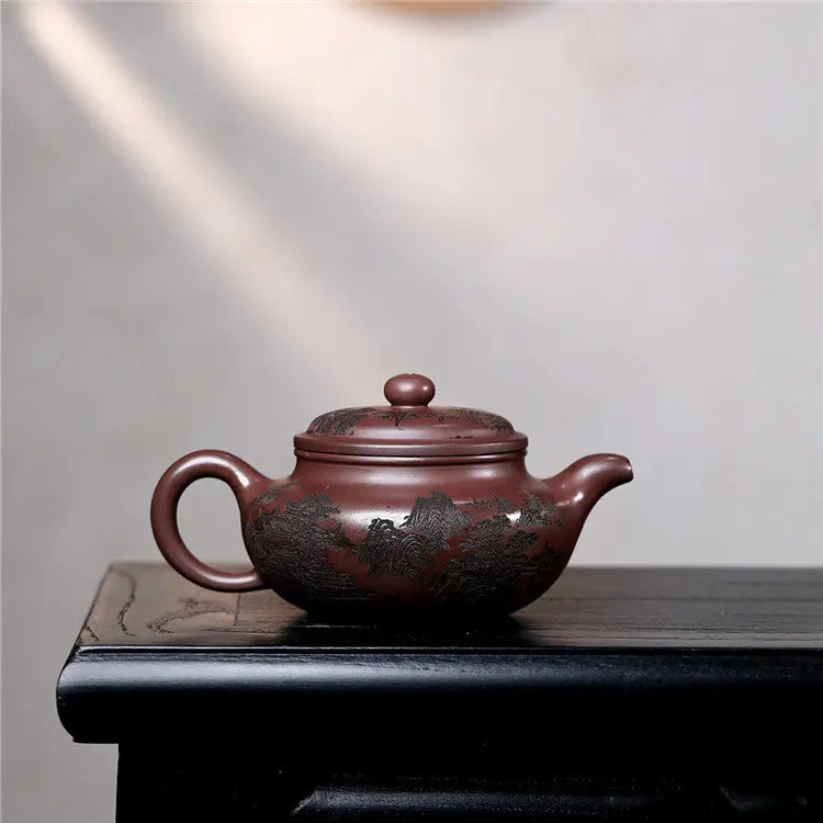 Hand-Carved Zisha Teapot – Purple Clay My Store