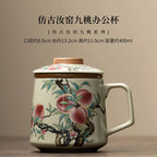 Ru Kiln "Nine Peaches" Office Mug – Chinese Porcelain Elegance My Store