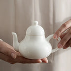 Dehua White Jade Porcelain Teapot – Sheep-Fat Ivory Elegance My Store