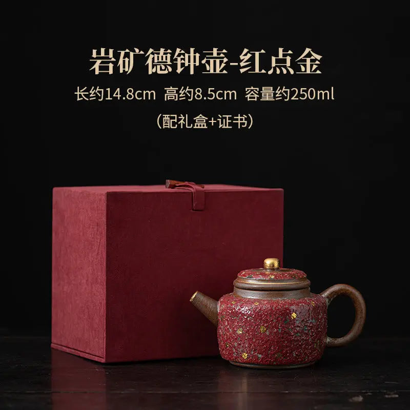 Handcrafted Mineral Clay Teapot with Gold Detailing — Artisanal Wabi-Sabi Teaware My Store