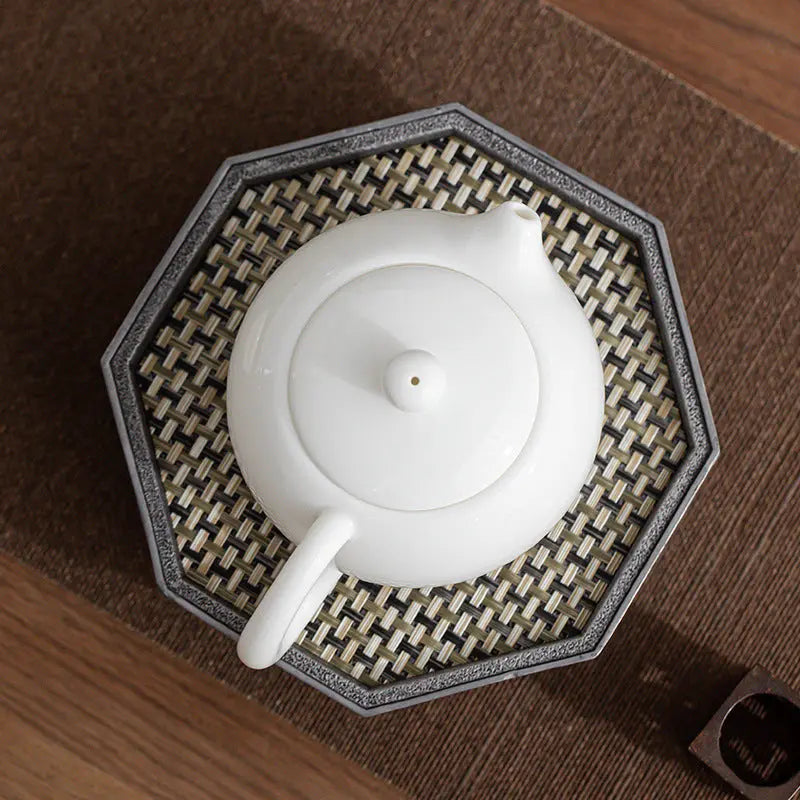 Dehua Jade White Porcelain Teapot – Handmade Elegance in Pure White My Store