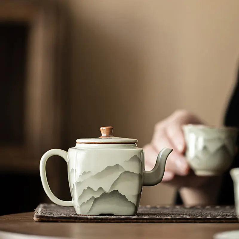 Ru Kiln “Mountains in Bloom” Square Teapot My Store