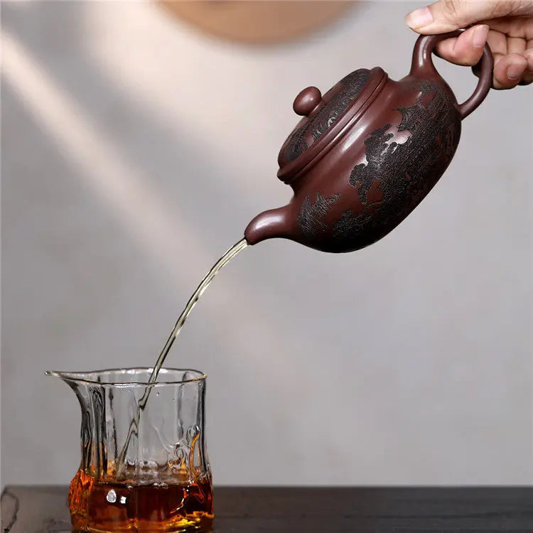 Hand-Carved Zisha Teapot – Purple Clay My Store