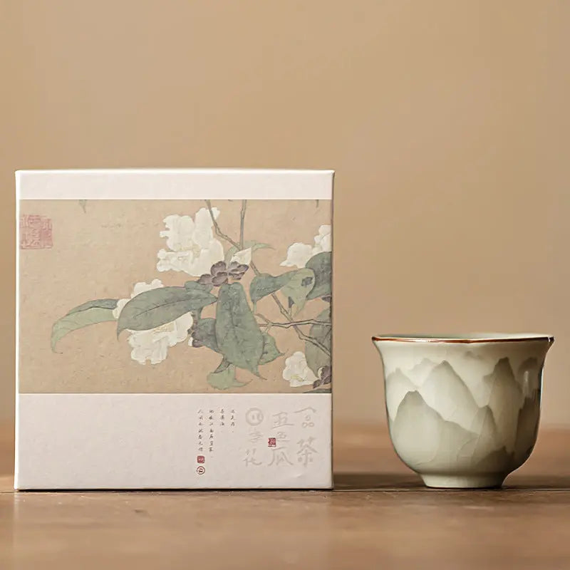 Ru Kiln “Distant Mountains” Flower-Rim Teacup My Store