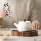 Dehua White Porcelain “Ink Mountains” Yángzhī Jade Tiliang Teapot My Store