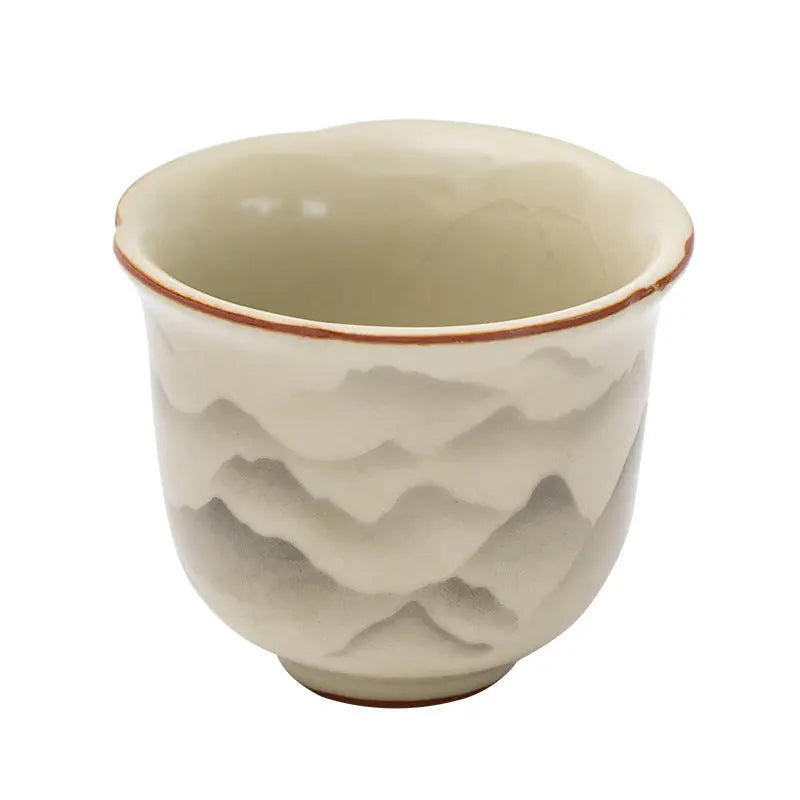 Ru Kiln “Distant Mountains” Flower-Rim Teacup My Store