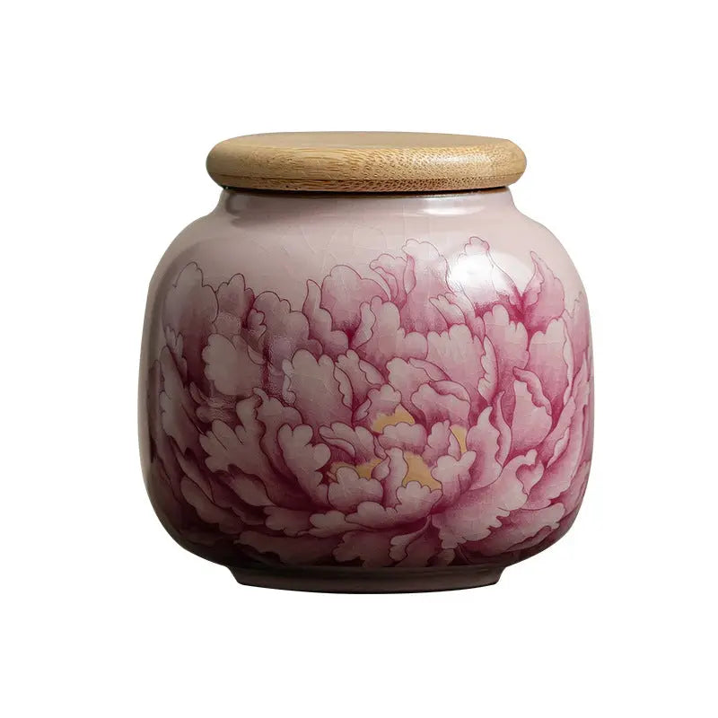 Ru Kiln “Peony” Tea Canister – Handcrafted Porcelain My Store