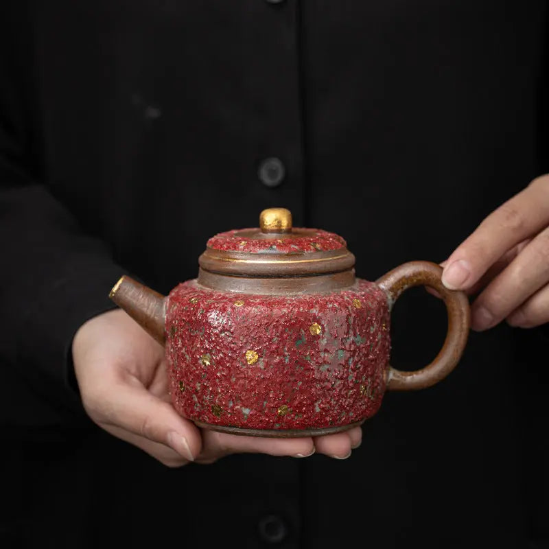 Handcrafted Mineral Clay Teapot with Gold Detailing — Artisanal Wabi-Sabi Teaware My Store
