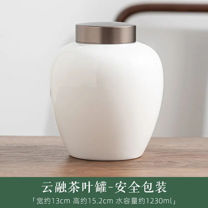 Dehua Jade White Porcelain Tea Canister – Handcrafted Elegance in Pure Porcelain My Store