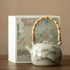 Ru Kiln “Mountains in Bloom” Bamboo-Handle Teapot My Store