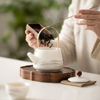 Dehua White Porcelain “Ink Mountains” Yángzhī Jade Tiliang Teapot My Store