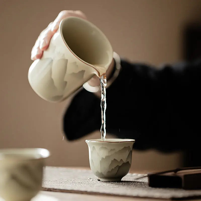 Ru Kiln “Distant Mountains” Flower-Rim Teacup My Store