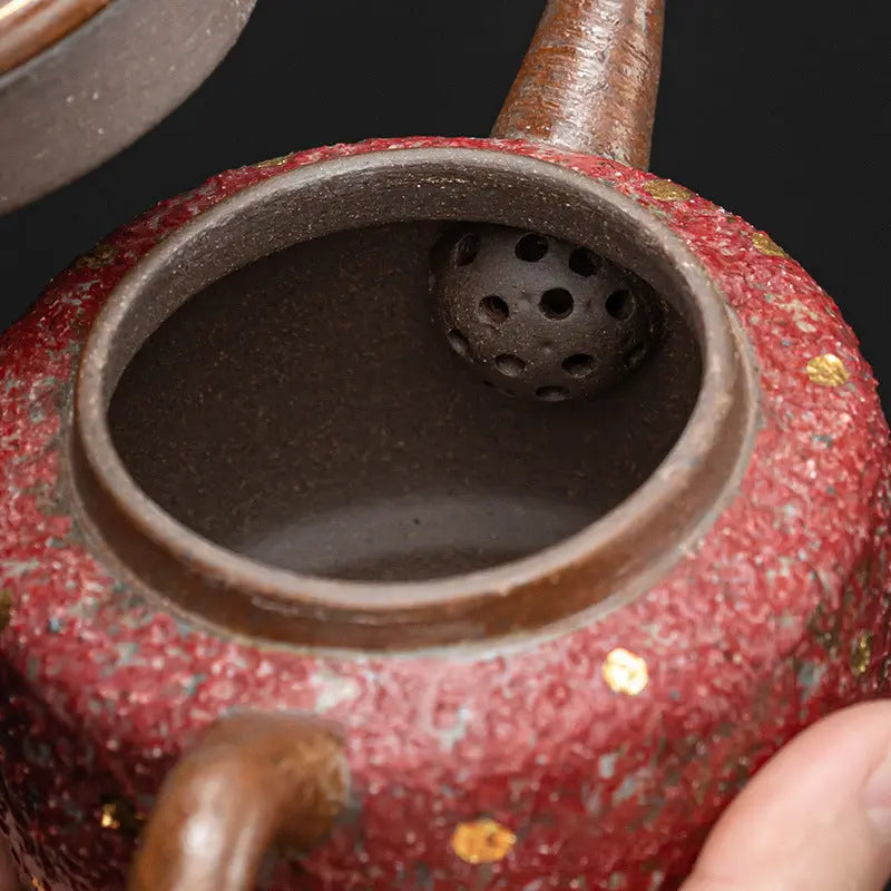 Handcrafted Mineral Clay Teapot with Gold Detailing — Artisanal Wabi-Sabi Teaware My Store