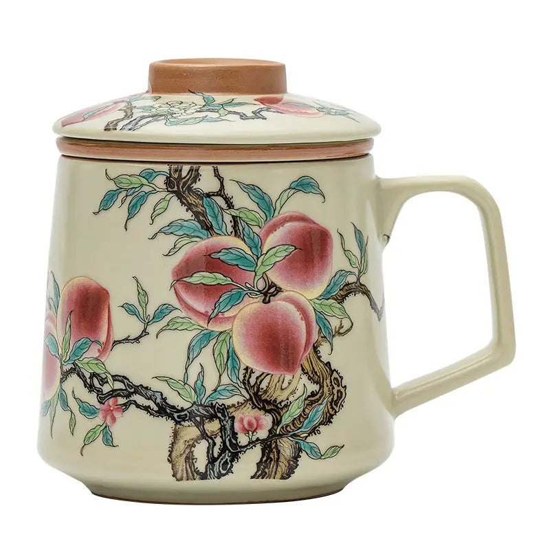 Ru Kiln "Nine Peaches" Office Mug – Chinese Porcelain Elegance My Store