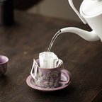 Purple Ru Kiln Silver-Inlaid “Butterfly & Blossom” Afternoon Tea Coffee Cup My Store