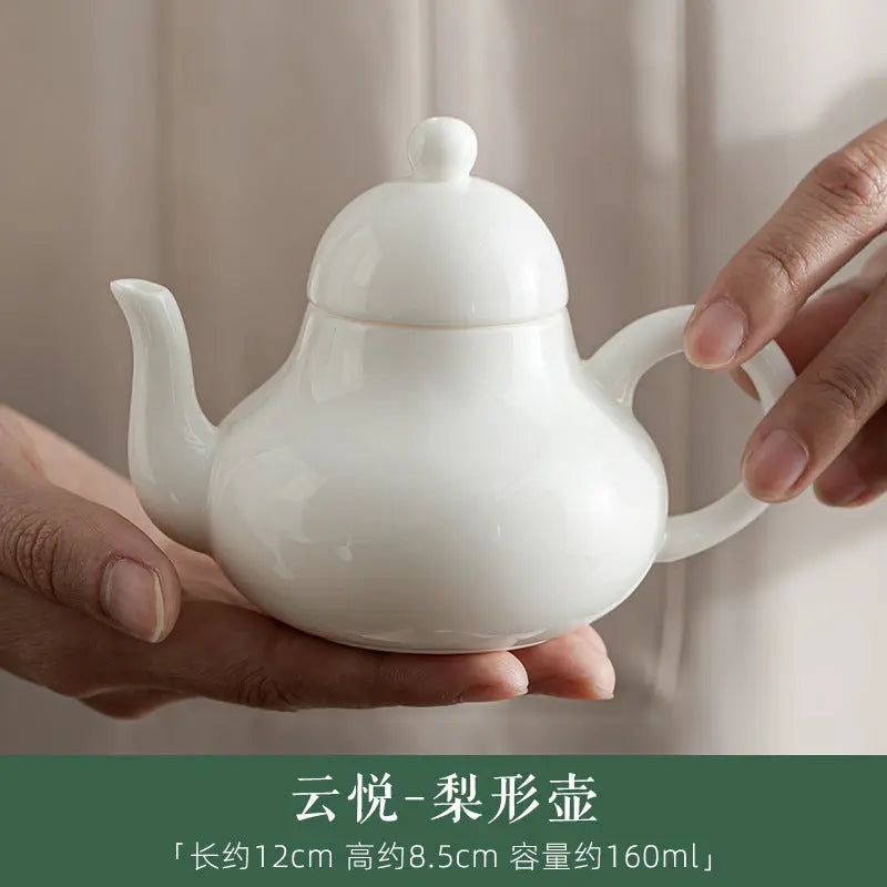 Dehua White Jade Porcelain Teapot – Sheep-Fat Ivory Elegance My Store