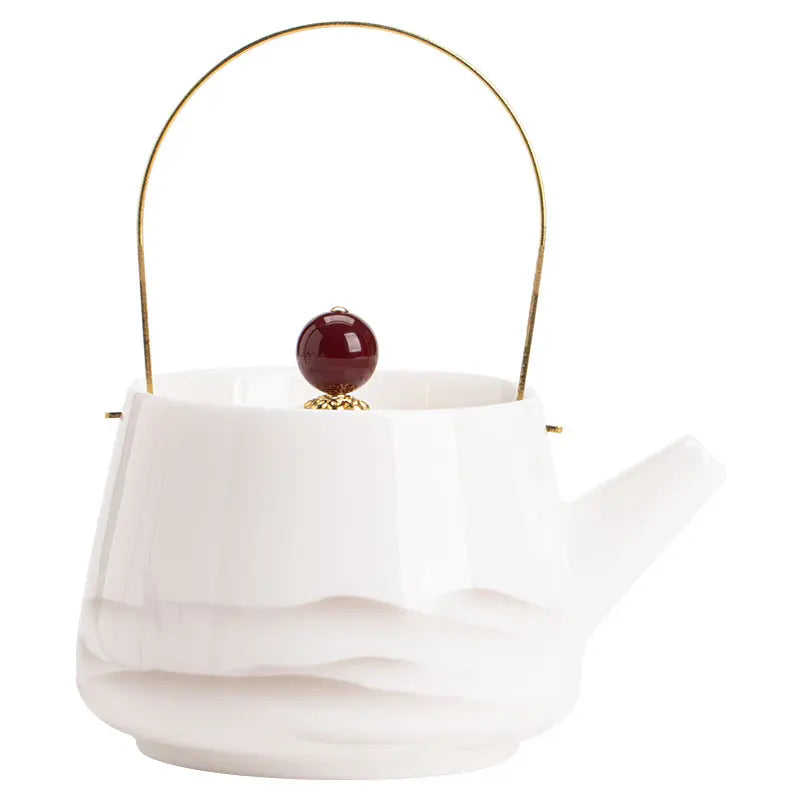 Dehua White Porcelain “Ink Mountains” Yángzhī Jade Tiliang Teapot My Store
