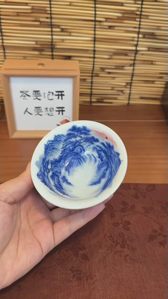 Hand-Painted Blue and White Porcelain – “Rising Sun” Collection from Jingdezhen