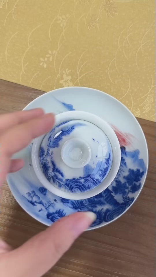 Hand-Painted Blue and White Porcelain – “Rising Sun” Collection from Jingdezhen